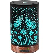 Essential Oil Diffuser - 150ML Metal Aromatherapy Diffuser for Essential Oils with 7 Colors Light...