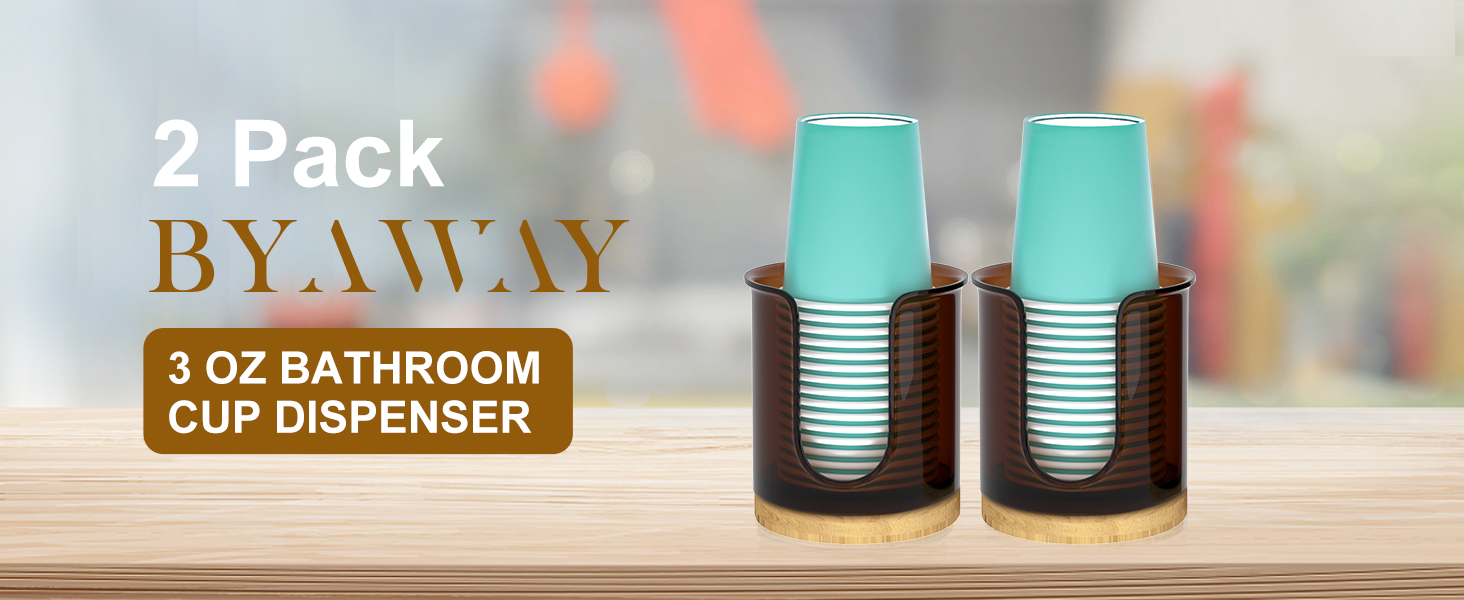 Bathroom Cup Dispenser for Countertops,2 Pack of Bathroom