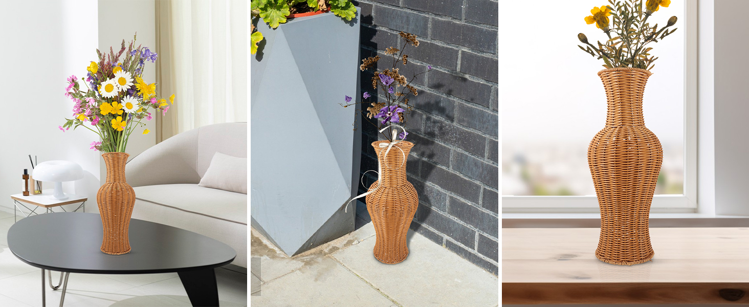 wicker vases for decor