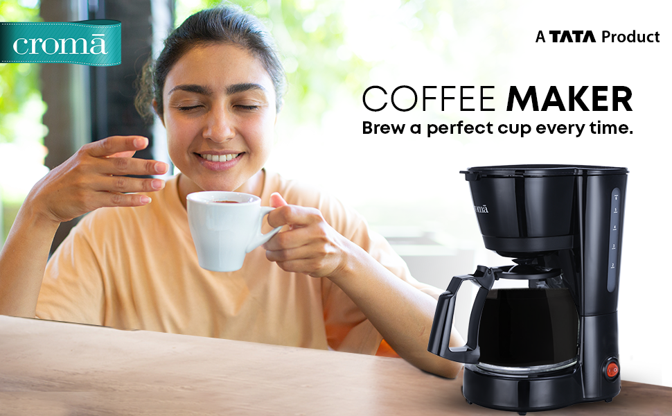 Buy CROMA Drip Coffee Maker 0.75L with 6 Cup Capacity, Keep Warm