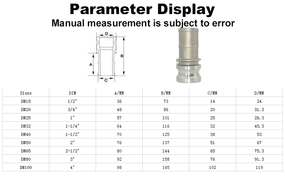 VARMHUS Stainless Steel 316 Hose Barb Fitting Type E Trash