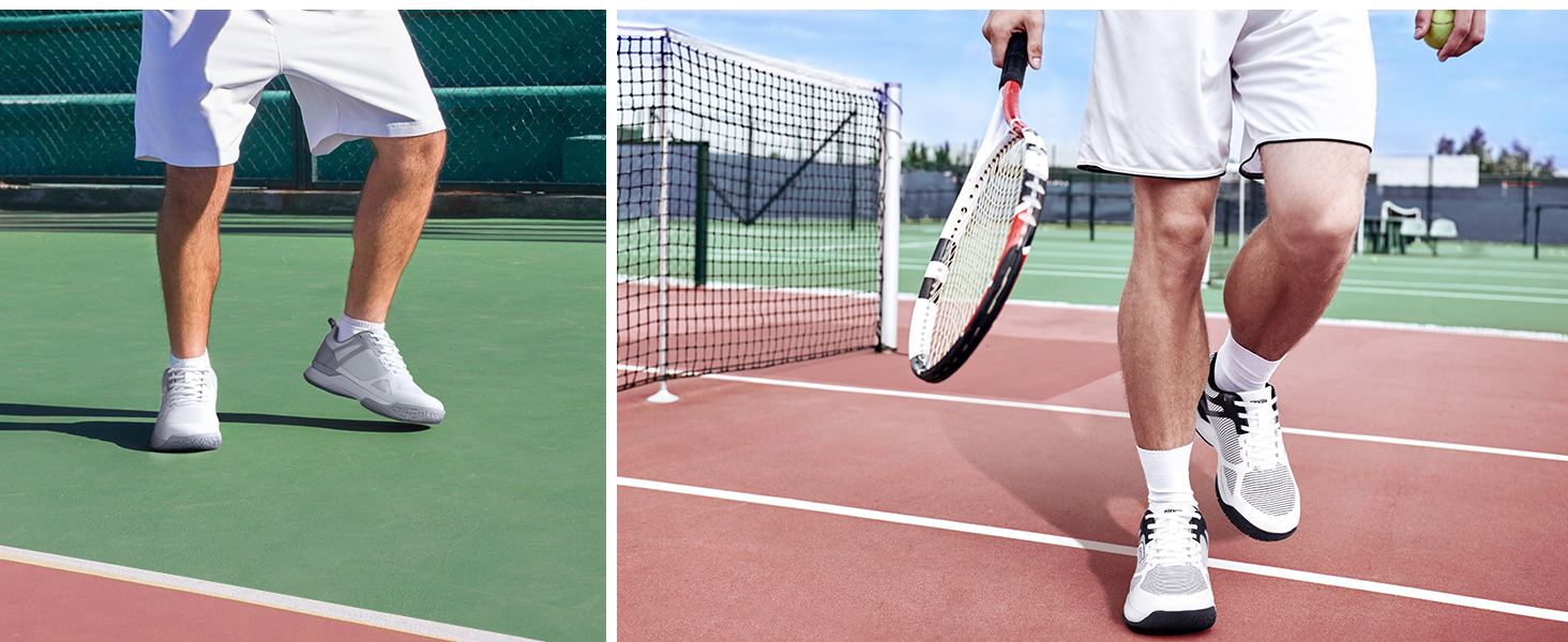 FitVille Mens Tennis Shoes Extra Wide Fit Badminton Volleyball Sneakers Non-Slip Squash Trainers for Men 20 tennis shoes for men non slip training sneakers wide trainers white yellow