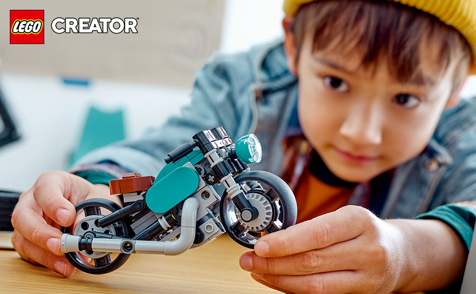 LEGO 31135 Creator 3-en-1 La Moto Ancienne, Jouet Transformable en ...
