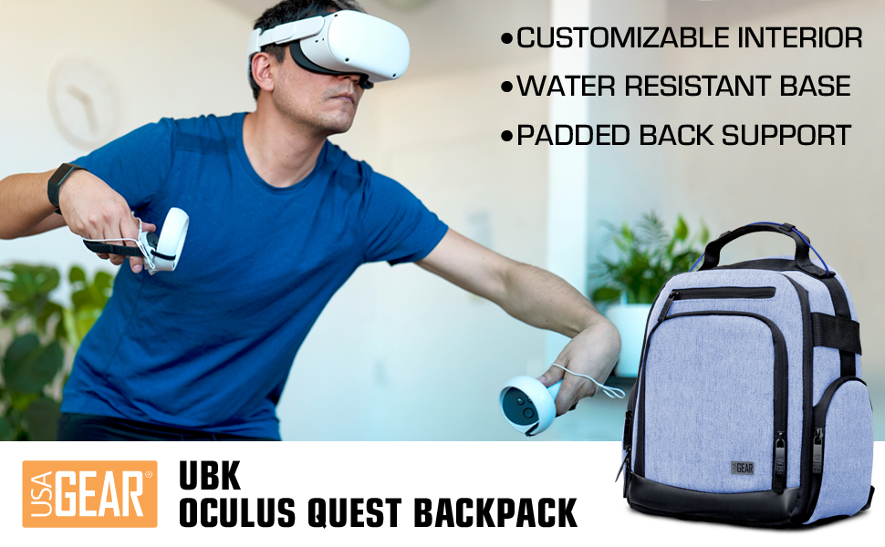 USA GEAR UBK Oculus Quest Backpack - Blue