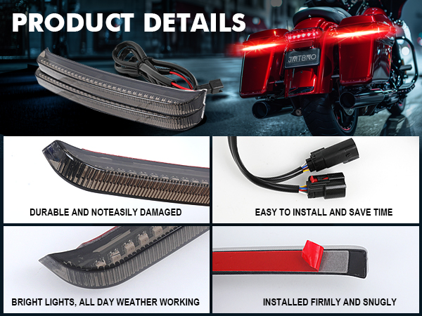 Amazon.com: JMTBNO Motorcycle Saddlebag Tail Lights LED Rear