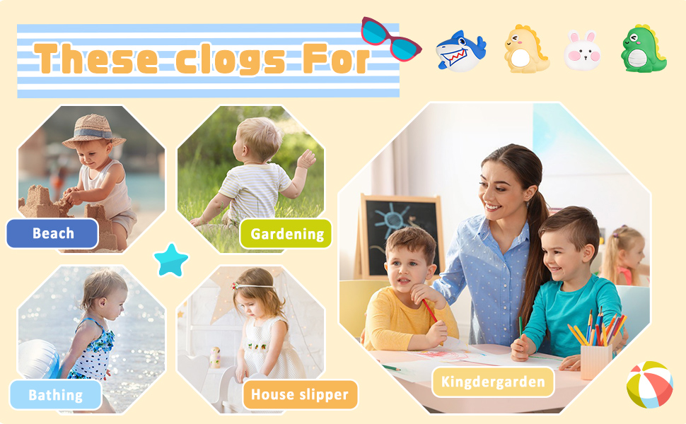 Infant Toddler Boys Girls Cute Garden Water Clogs Slip On Sandals Slides Lightweight Slipper