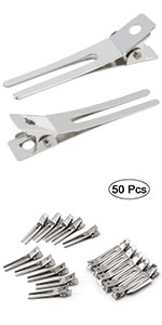 Hairdressing Double Prong Curl Clips, Beayuer Curl Setting Section Hair Clips