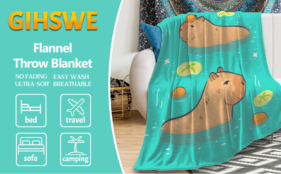 Capybara Sipping Coffee Blanket 50x40 Inches Small