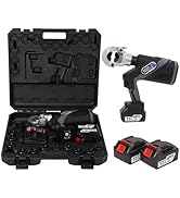 Loriven Electric Hydraulic Crimping Tool Crimps Copper and Aluminum Noses, 11 Dies and Dual Batte...