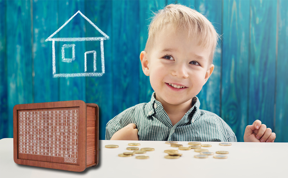 10000 Cash Vault Wooden Savings Box, 2024 New Wooden Cash