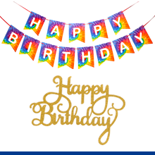 Tie Dye Birthday Banner Tie Dye Banner Tie Dye Cake Topper tie dye decorations for girls