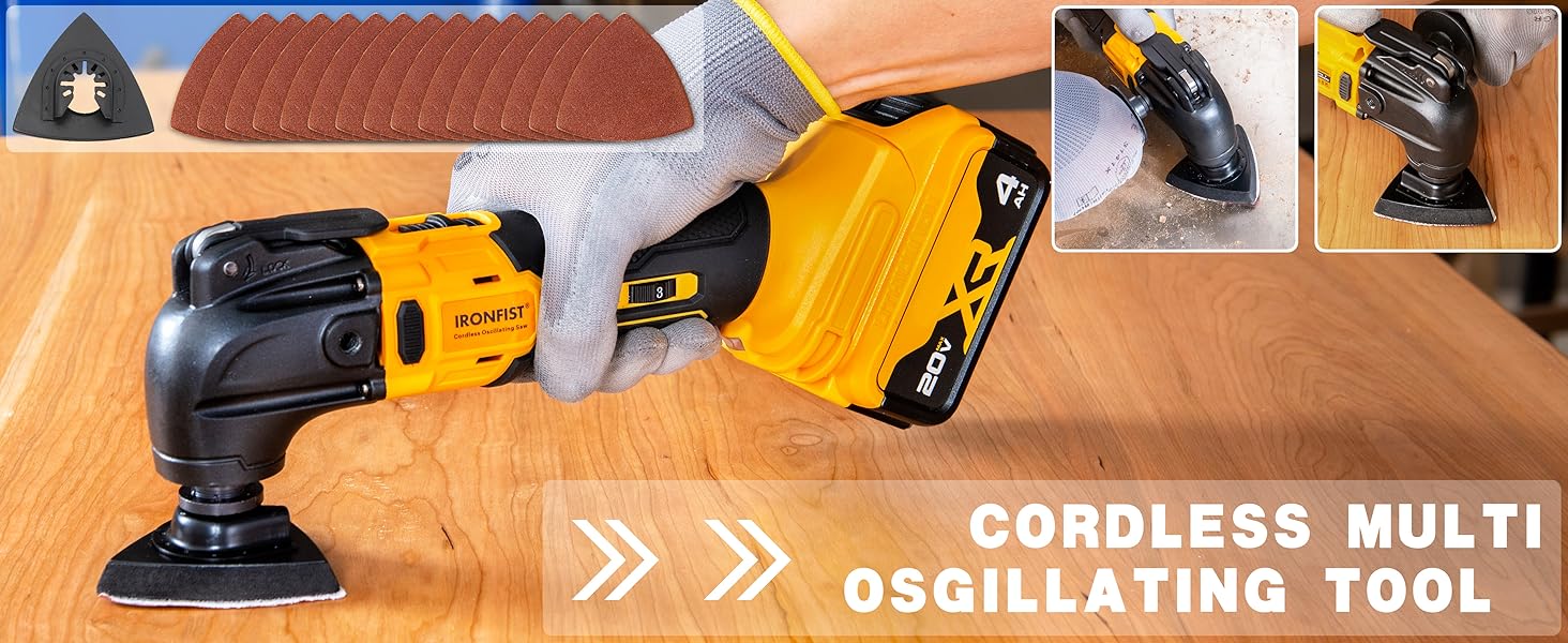 IRONFIST Cordless Oscillating Tool for DEWALT 20V MAX Battery