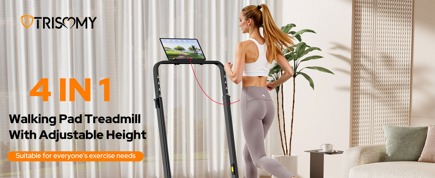 walking pad with incline and handle bar