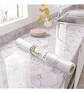 STICKEEP Pink Gold Marble Contact Paper for Countertops Marble Wallpaper Peel and Stick Counterto...