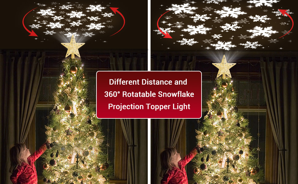 WinPull Christmas Tree Topper Lighted with 6 Pattern