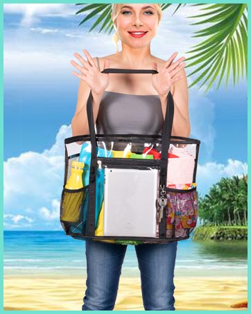 clear tote bag for beach shopping swimming pool women