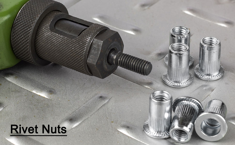 uxcell 1/420 Rivet Nuts, 30pcs 304 Stainless Steel Knurled Flat Head