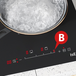 IsEasy Electric Induction Hob With Plug-in, Built-in & Portable Cooktop, 2 Zones 30cm 3000W 12 Electric Cooktop
