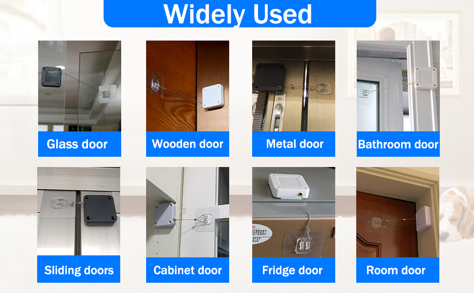 Punch-Free Automatic Sensor Door Closer, Multifunctional Auto Door Closer, Residential & Commercial Use, ABS & Steel, Aluminium Finish, multicolur