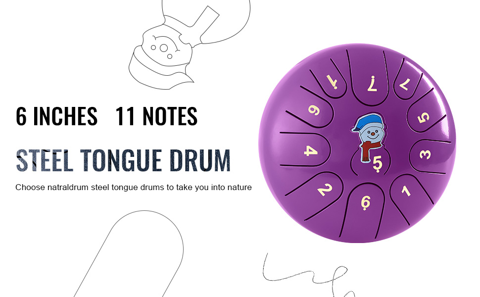 Steel Tongue Drum 11 Note 6 Inch Tongue Drum Instrument