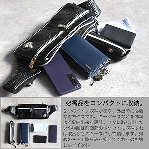 ［未使用］オロビアンコ　ネイビー クロコダイル型押し ボディバッグ オロビアンコのクロコ型押しレザーボディバッグを使ってみた感想