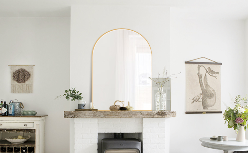 Heymirro Arched Bathroom Mirror 30 x 40 Inch Wall Mirrors