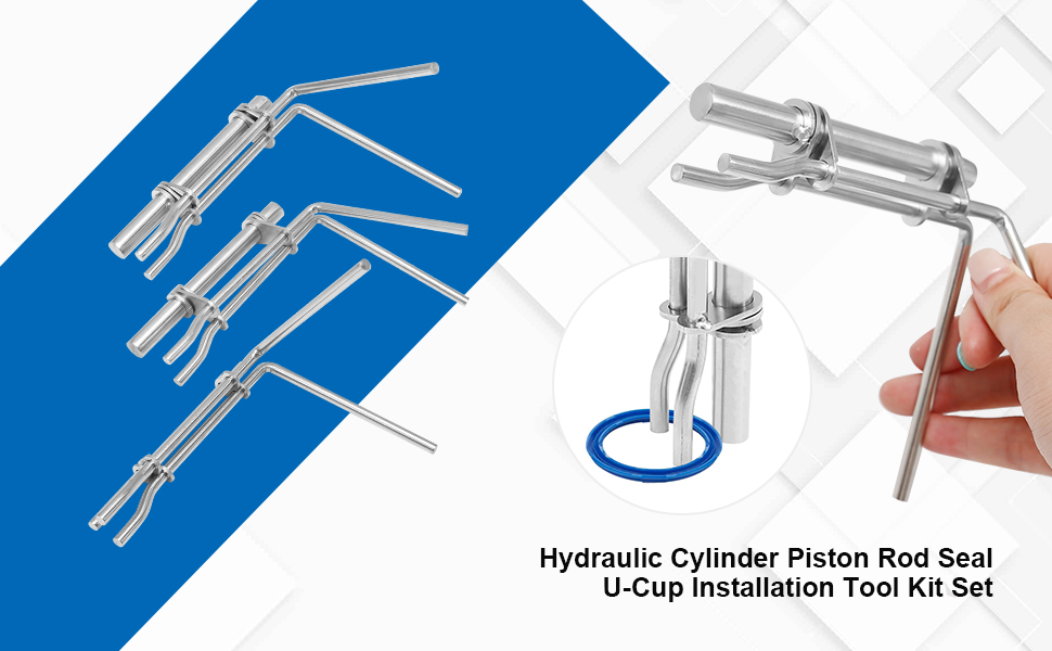 3pcs Hydraulic Cylinder Piston Tool Kit Set Internal Piston Seal Tool Industrial