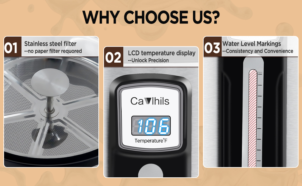 Cavlhils Large Coffee Urn,100Cup Coffee Maker with