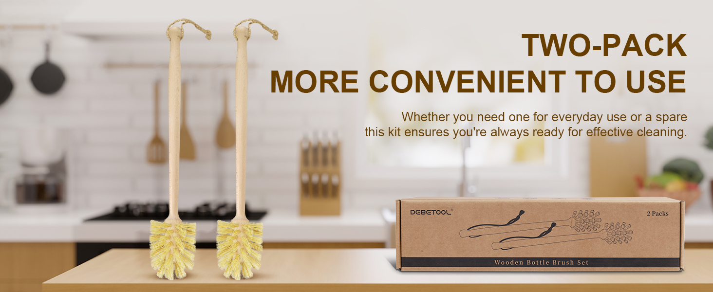 Tow pack bottle brush