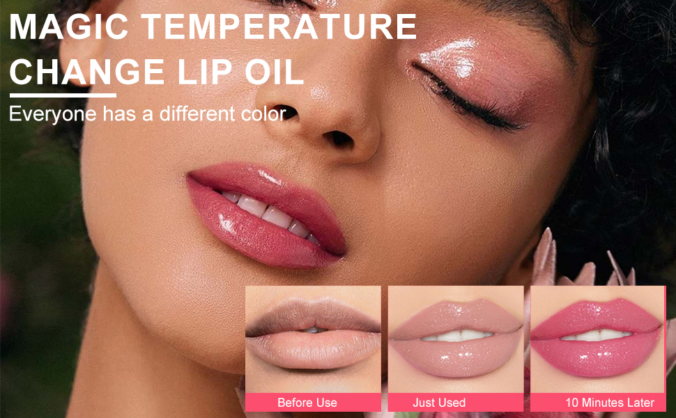 color changing lip oil ph, warm change glitter lip gloss