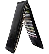 YALUXE Women's RFID Blocking Genuine Leather Multi Card Organizer Wallet with Zipper Pocket RFID ...