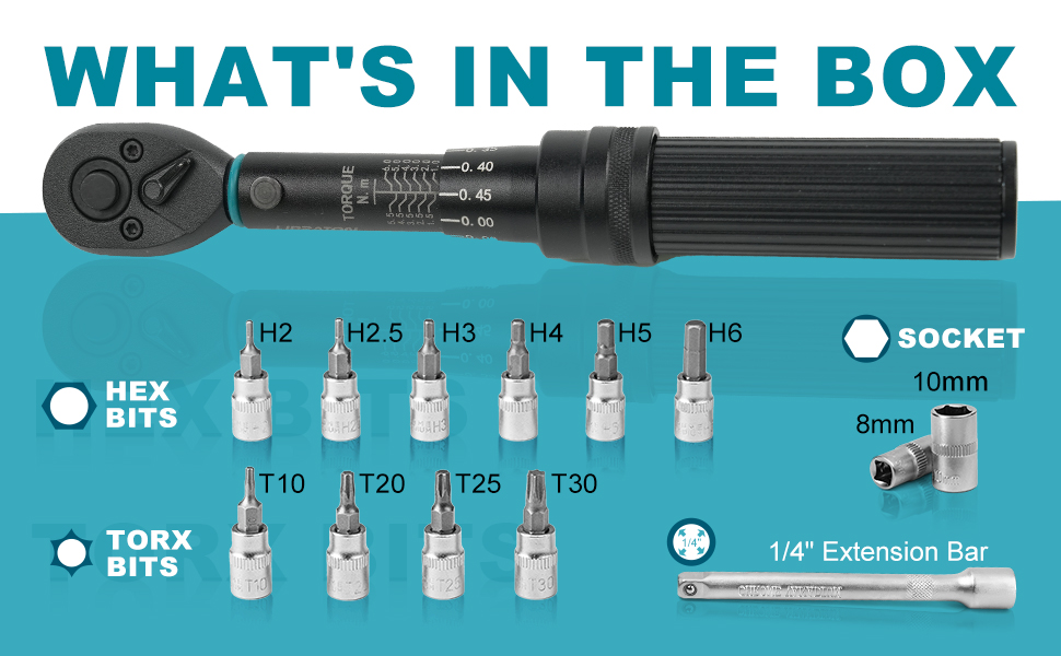 LIBRATON Torque Wrench 1/4", Bike Torque Wrench 16Nm, Drive Click