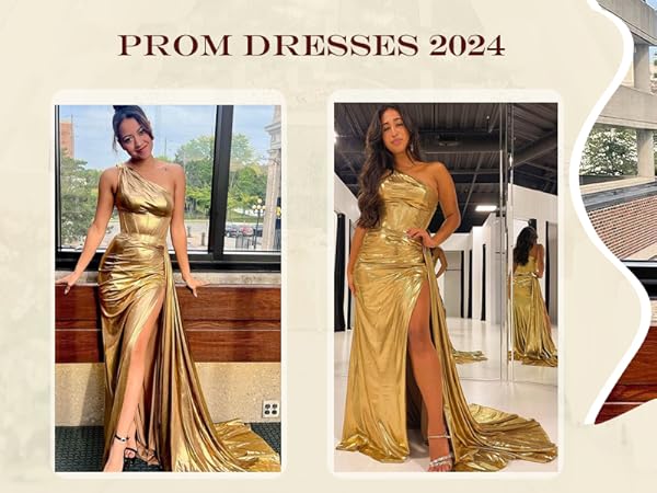 Amazon.com: WIOJEIGO Long Mermaid Prom Dress 2024 Metallic