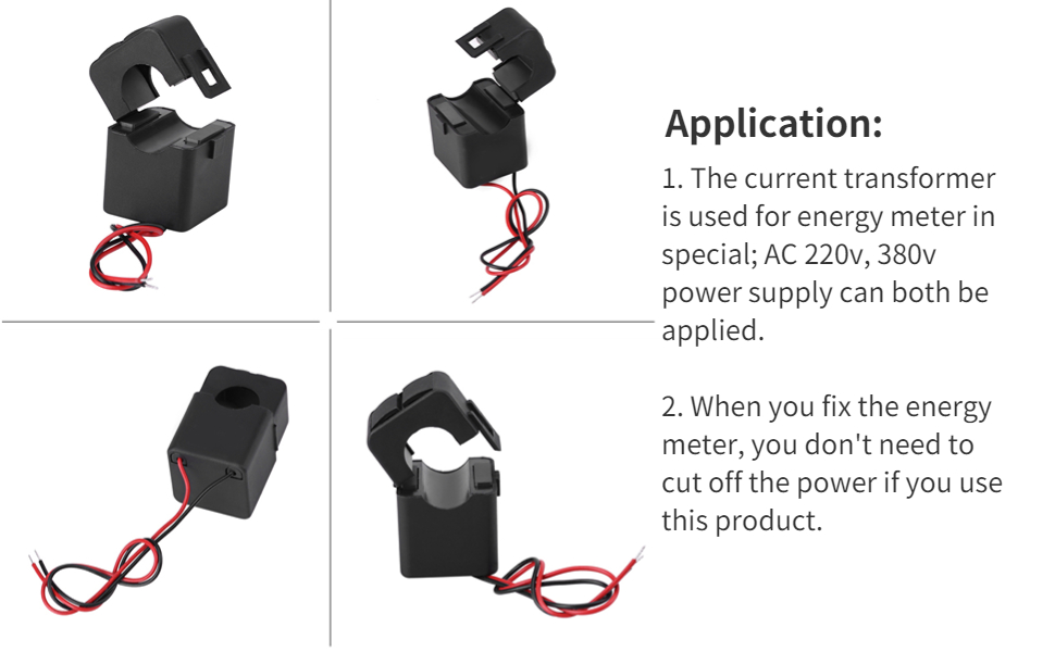 AC Current Sensor Transformer, PZCT02 Split Core Current