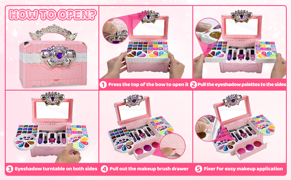 Kids Makeup Kit for Girl 71 Pcs Washable Makeup Set Toy