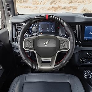 matte black carbon fiber+black perforated leather steering wheel wrap cover