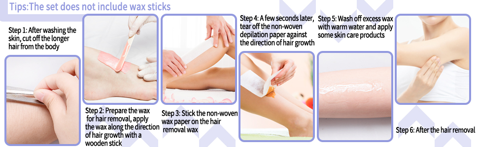 The non-woven waxing strips can be used on eyebrows, arms, legs to remove unwanted hair from body