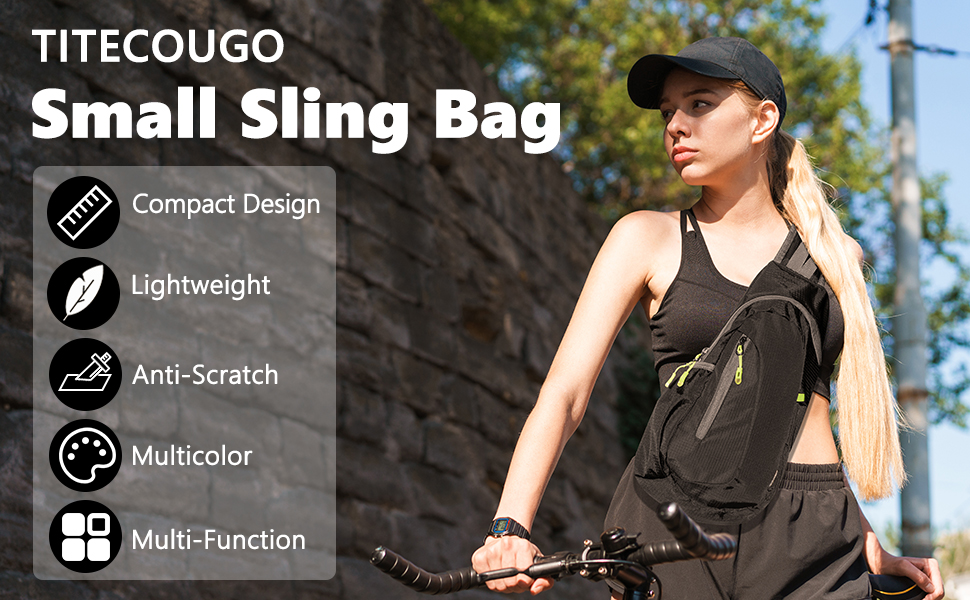 Small sling bag for men women for outdoor riding hiking working travelling running shopping gym golf