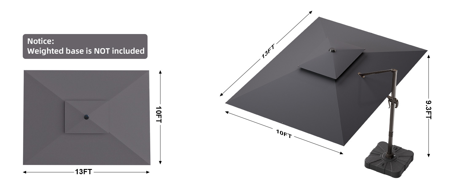 10*13 ft patio umbrellas