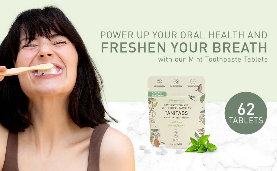 Tanitabs Fresh Mint Toothpaste Tablet, Natural Toothpaste