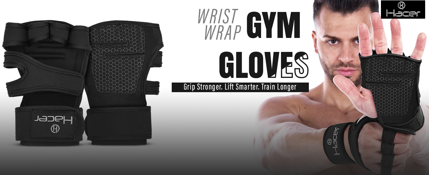 Review Hacer Gym Gloves Weight Lifting Hand Grips With Wrist Wrap 7 Gym Gloves