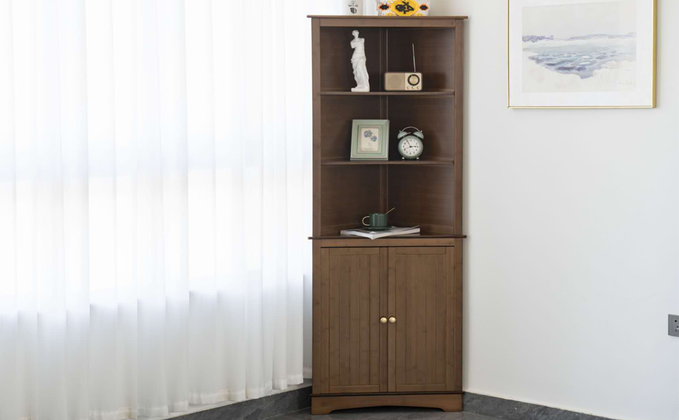 Maydear Bamboo Corner with Doors, Free Standing