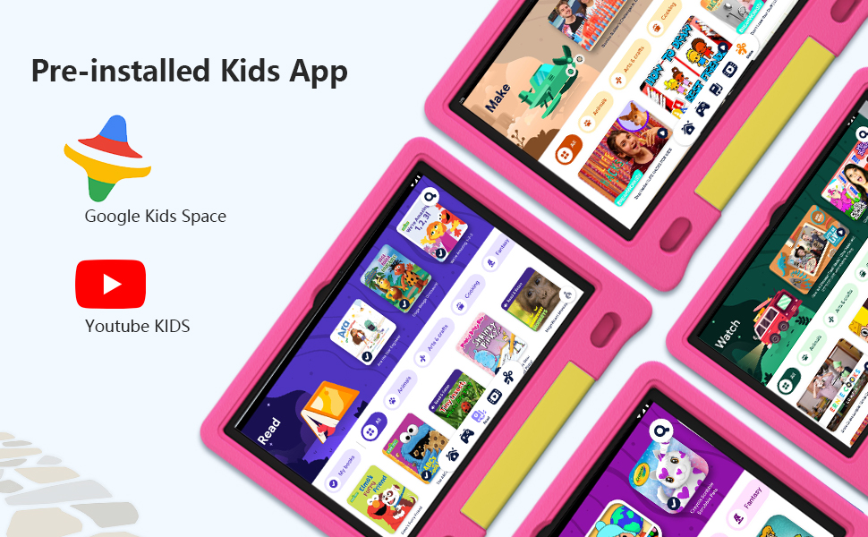 Children tablet preinstalled Google Kids Space Youtube Kids