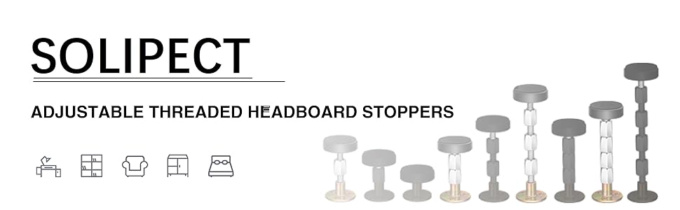 Adjustable Threaded Headboard Stoppers Fixer