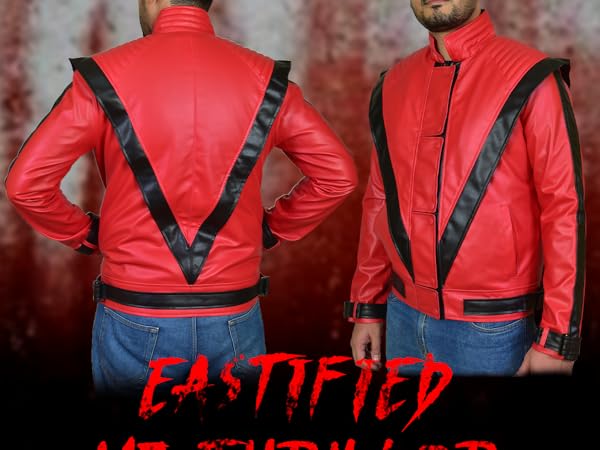EASTIFIED Thriller MJ Jacket - Red Wool Yellow Leather Varsity EASTIFIED Thriller MJ Jacket - Red Wool Yellow Leather Varsity
