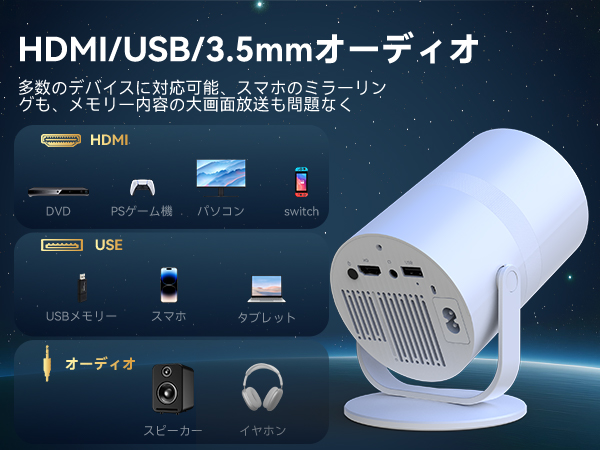 【新品未使用】Tecaki 家庭用プロジェクター 　小型なので持ち運び自由 71ZpyjOmlZL._UF350,350_QL50_.jpg