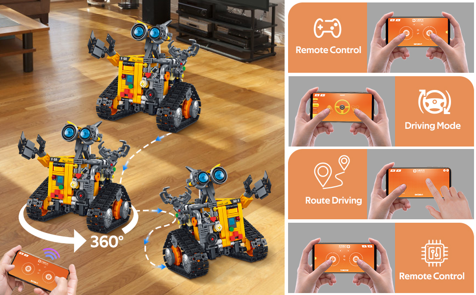 Amazon.com: Bouraw Robot Building Kit, App & Remote Control Robot Toys ...