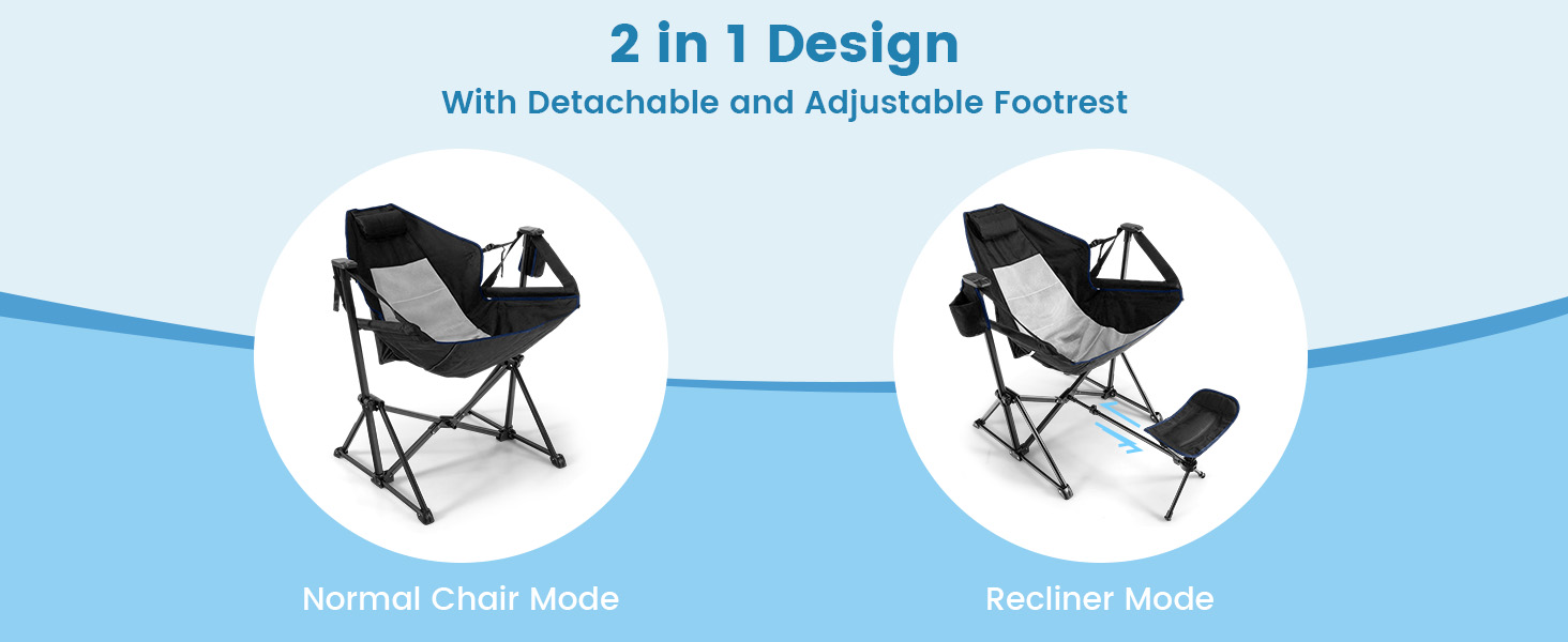 2 in 1 Design With Detachable and Adjustable Footrest
