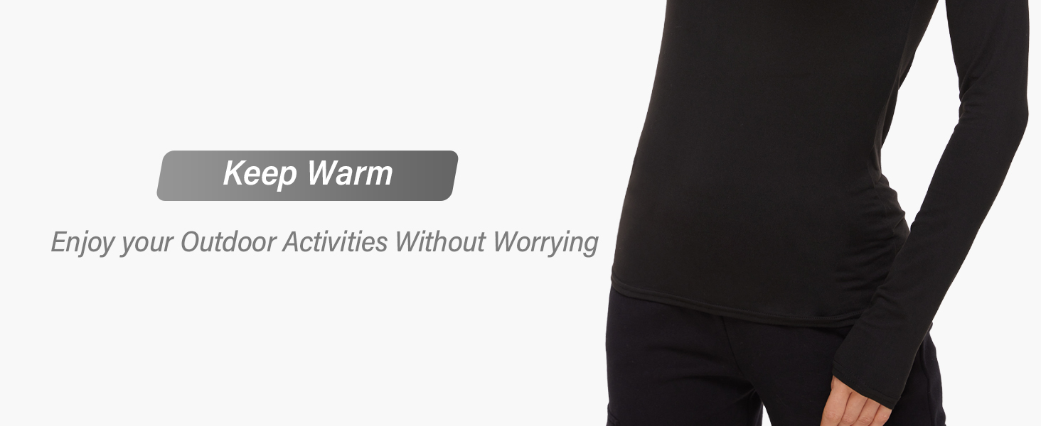 womens fleece lined winter cold weather compression thermal base layer shirts tops long sleeve women