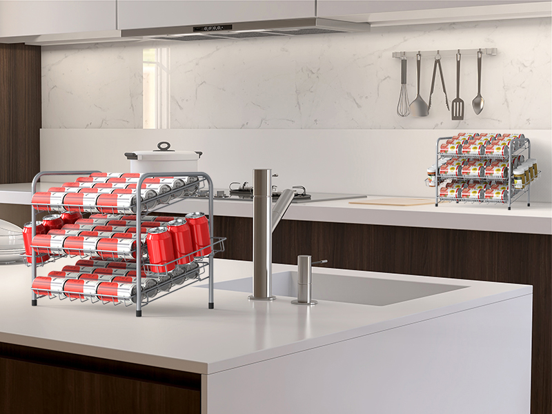 Can Storage Rack 2 Pack, Can Storage Organizer Rack for Pantry, 3 Tier